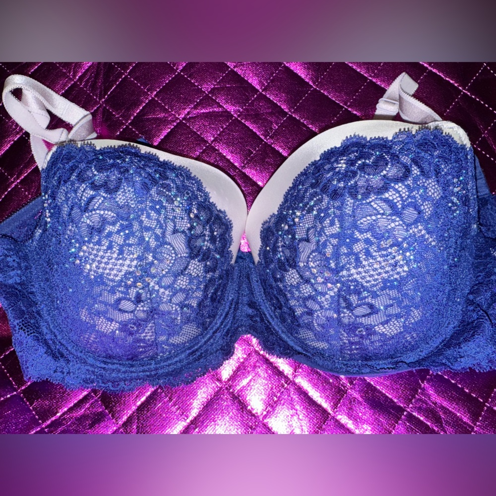Victoria's Secret Angels Blue and lilac Rhinestone Bra